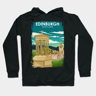 Edinburgh Scotland Vintage Minimal Travel Poster Hoodie